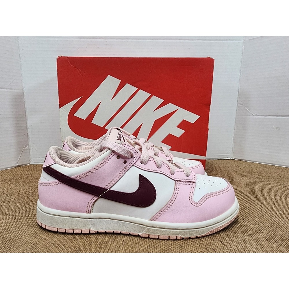 Nike Dunk Low Pink Foam Red White PreSchool Size 2Y CW1588-601